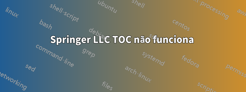 Springer LLC TOC não funciona