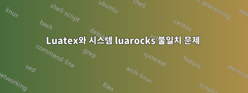 Luatex와 시스템 luarocks 불일치 문제