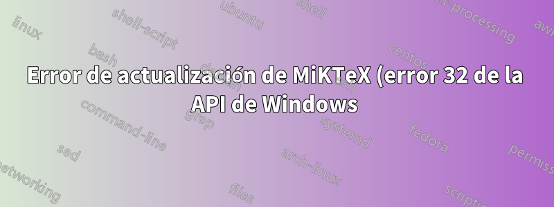 Error de actualización de MiKTeX (error 32 de la API de Windows): la consola MiKTeX ya está en uso