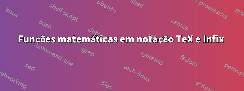 Funções matemáticas em notação TeX e Infix