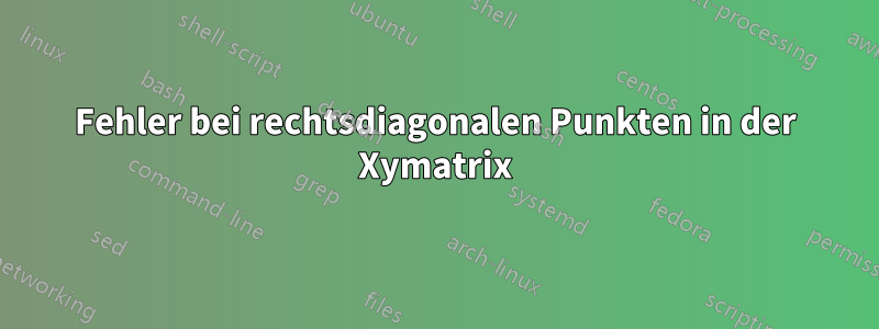 Fehler bei rechtsdiagonalen Punkten in der Xymatrix