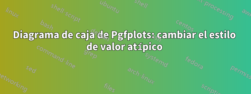 Diagrama de caja de Pgfplots: cambiar el estilo de valor atípico