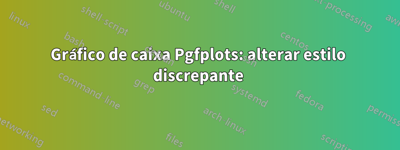 Gráfico de caixa Pgfplots: alterar estilo discrepante