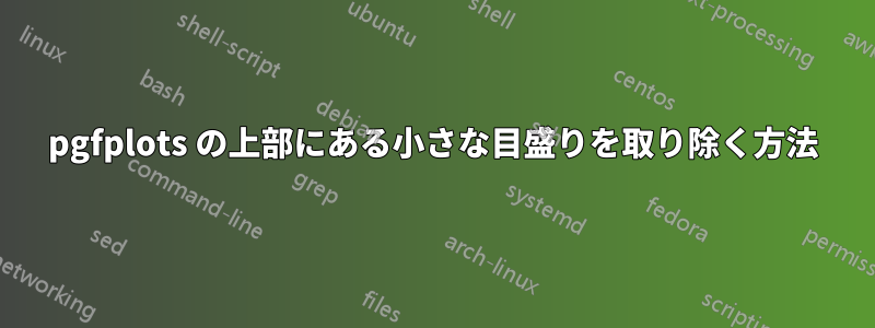 pgfplots の上部にある小さな目盛りを取り除く方法