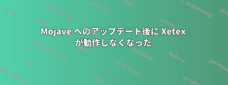 Mojave へのアップデート後に Xetex が動作しなくなった