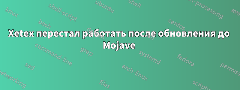 Xetex перестал работать после обновления до Mojave