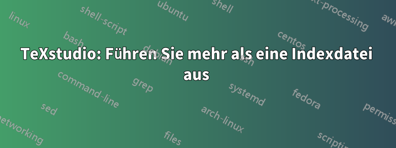 TeXstudio: Führen Sie mehr als eine Indexdatei aus