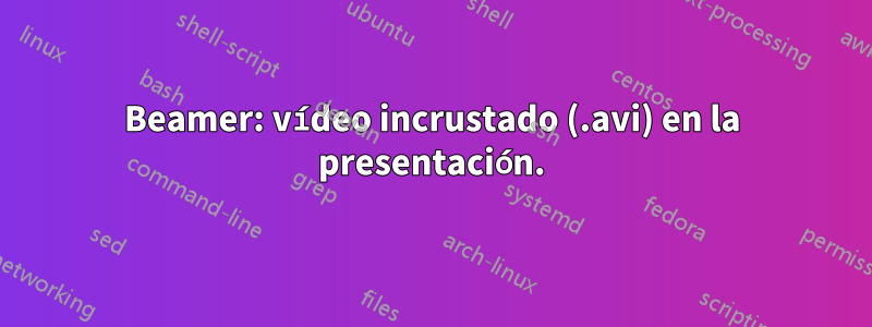 Beamer: vídeo incrustado (.avi) en la presentación.