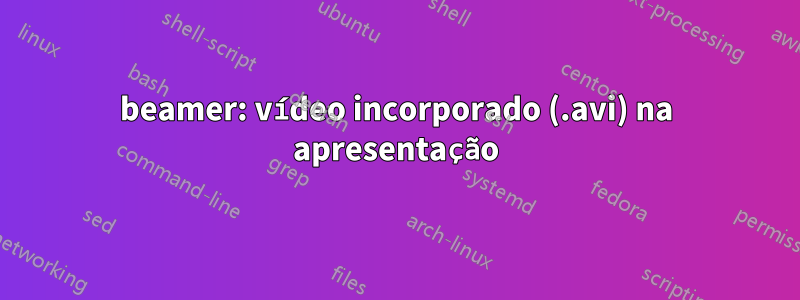 beamer: vídeo incorporado (.avi) na apresentação