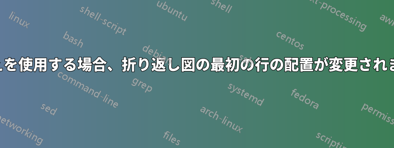 右揃えを使用する場合、折り返し図の最初の行の配置が変更されました