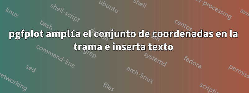 pgfplot amplía el conjunto de coordenadas en la trama e inserta texto