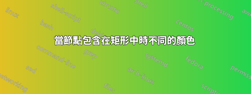 當節點包含在矩形中時不同的顏色