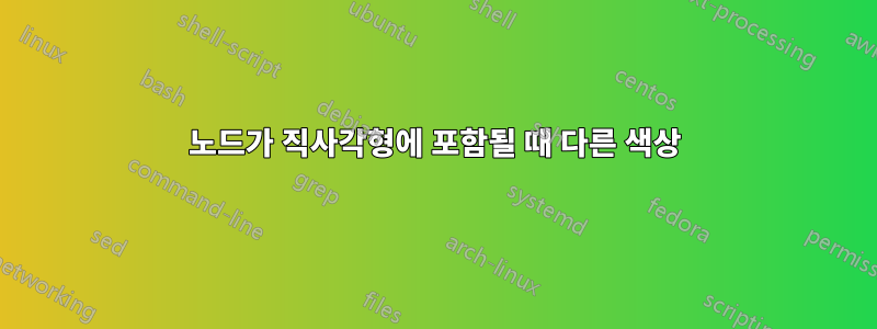 노드가 직사각형에 포함될 때 다른 색상