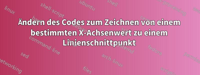 Ändern des Codes zum Zeichnen von einem bestimmten X-Achsenwert zu einem Linienschnittpunkt