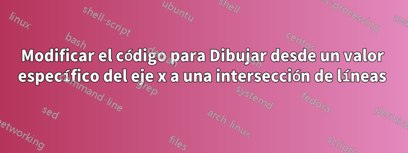 Modificar el código para Dibujar desde un valor específico del eje x a una intersección de líneas