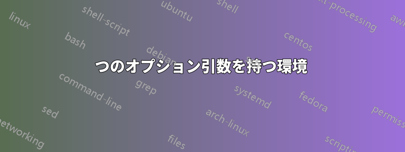 2つのオプション引数を持つ環境