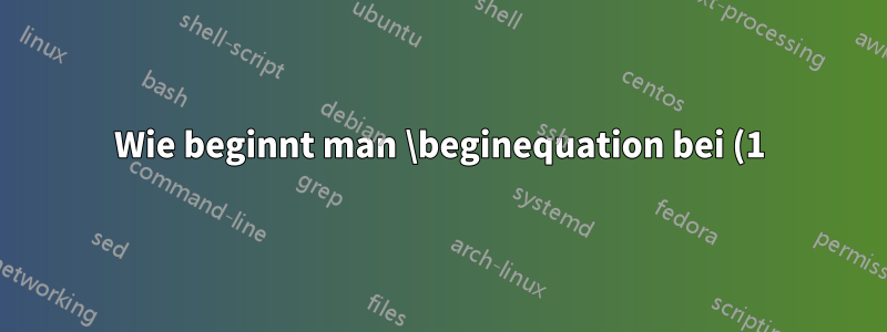 Wie beginnt man \beginequation bei (1) für jeden Beweis?