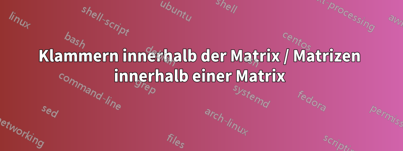 Klammern innerhalb der Matrix / Matrizen innerhalb einer Matrix