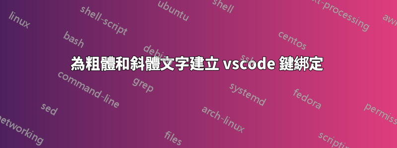 為粗體和斜體文字建立 vscode 鍵綁定