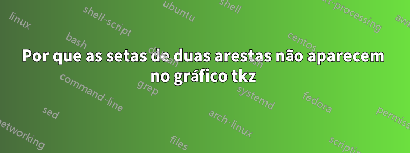 Por que as setas de duas arestas não aparecem no gráfico tkz