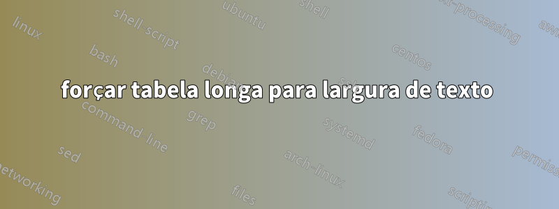 forçar tabela longa para largura de texto