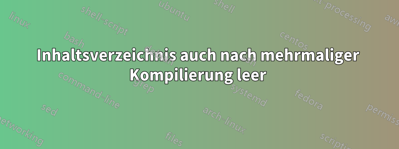 Inhaltsverzeichnis auch nach mehrmaliger Kompilierung leer