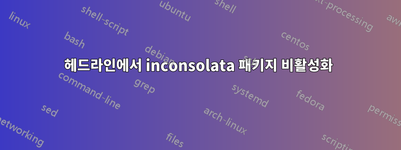 헤드라인에서 inconsolata 패키지 비활성화