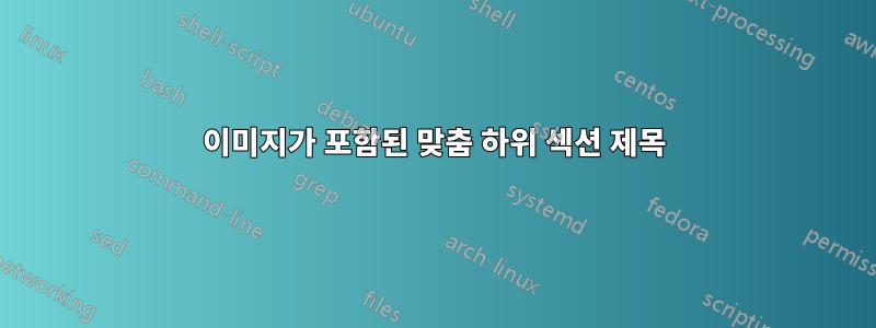 이미지가 포함된 맞춤 하위 섹션 제목