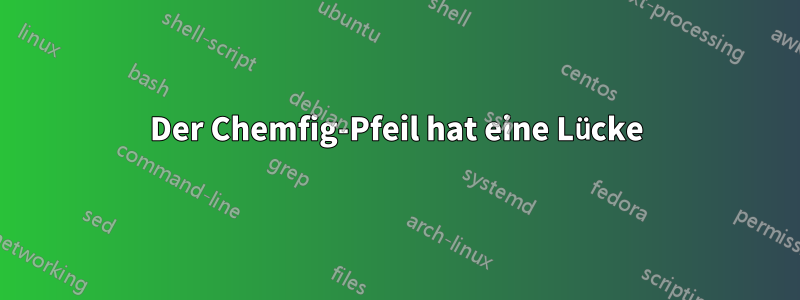 Der Chemfig-Pfeil hat eine Lücke