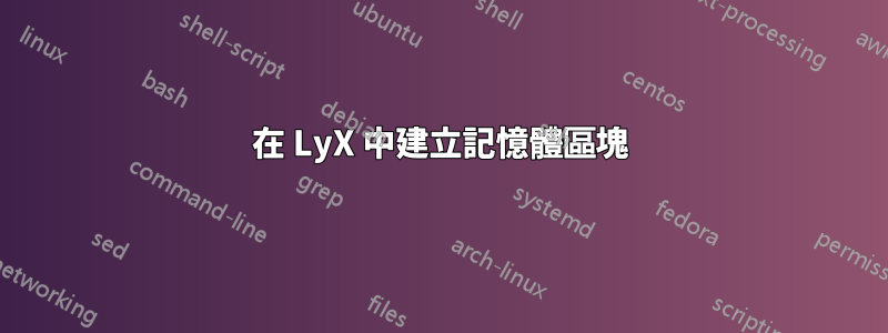 在 LyX 中建立記憶體區塊