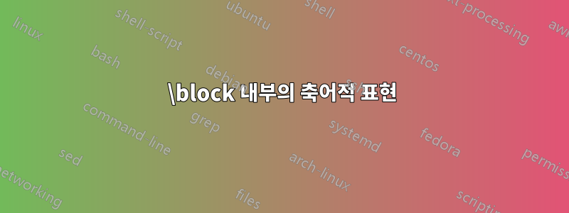 \block 내부의 축어적 표현