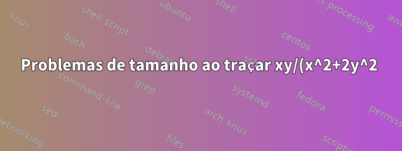 Problemas de tamanho ao traçar xy/(x^2+2y^2)