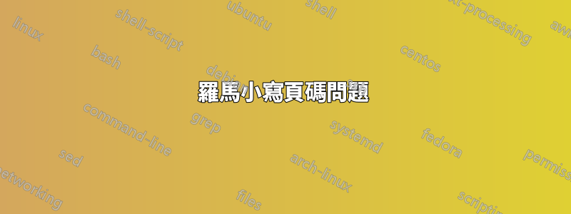 羅馬小寫頁碼問題