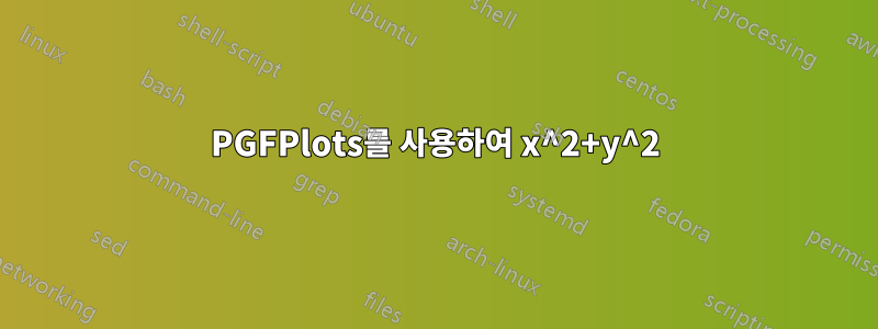 PGFPlots를 사용하여 x^2+y^2