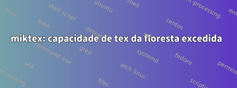 miktex: capacidade de tex da floresta excedida 