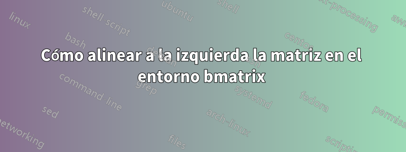 Cómo alinear a la izquierda la matriz en el entorno bmatrix