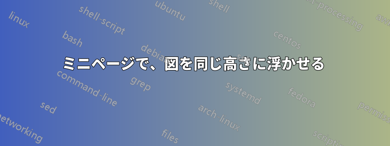 ミニページで、図を同じ高さに浮かせる