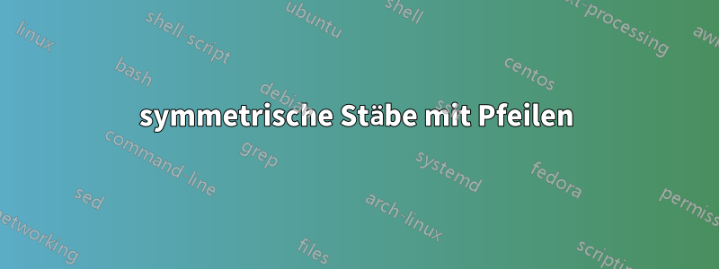 symmetrische Stäbe mit Pfeilen