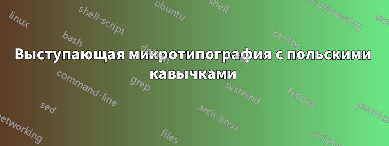 Выступающая микротипография с польскими кавычками