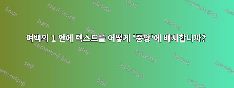 여백의 1 안에 텍스트를 어떻게 '중앙'에 배치합니까?