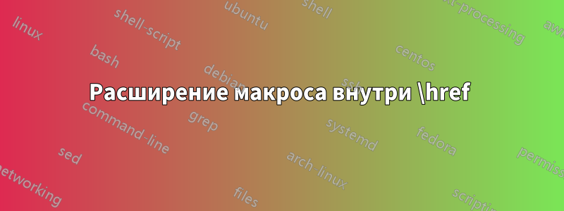 Расширение макроса внутри \href