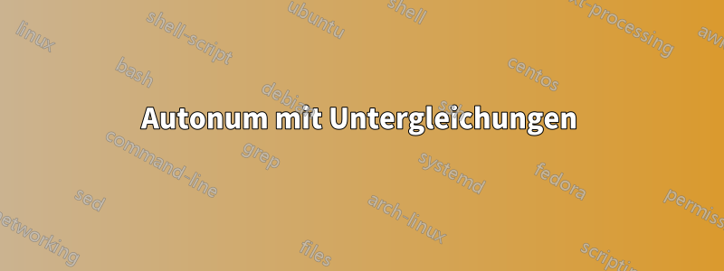 Autonum mit Untergleichungen