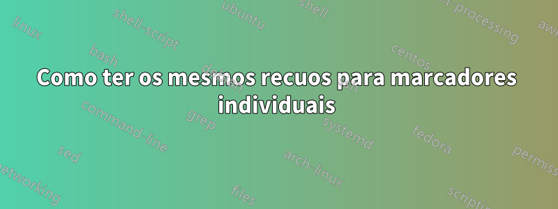 Como ter os mesmos recuos para marcadores individuais