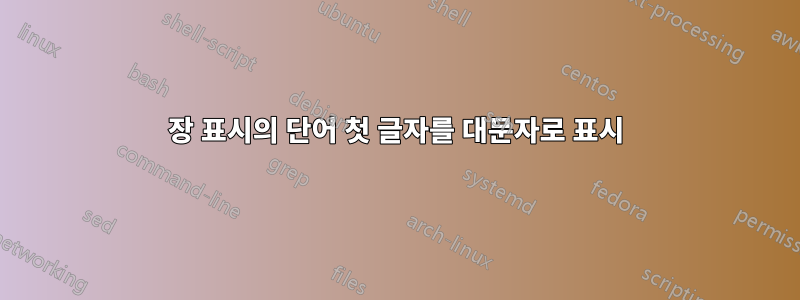 장 표시의 단어 첫 글자를 대문자로 표시