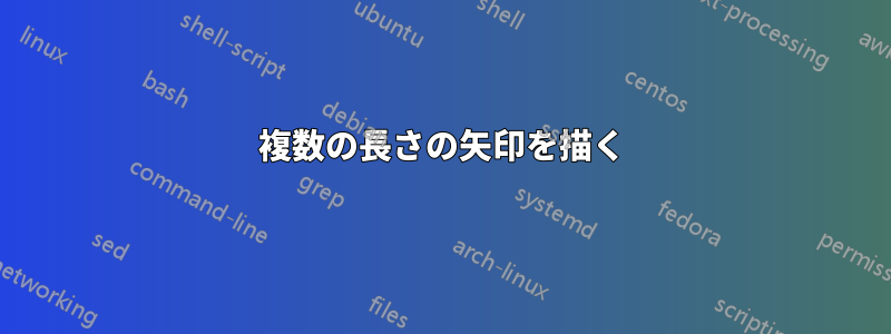 複数の長さの矢印を描く