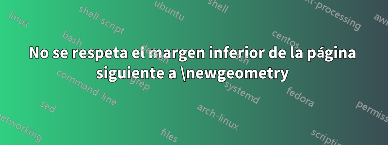 No se respeta el margen inferior de la página siguiente a \newgeometry