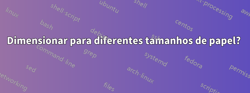 Dimensionar para diferentes tamanhos de papel?