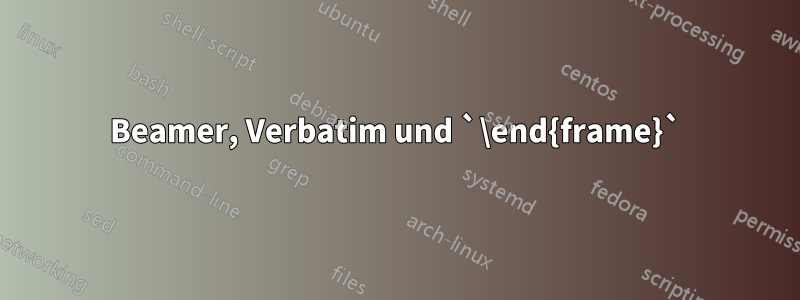 Beamer, Verbatim und `\end{frame}`