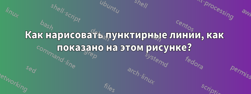 Как нарисовать пунктирные линии, как показано на этом рисунке?