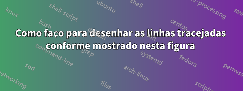 Como faço para desenhar as linhas tracejadas conforme mostrado nesta figura